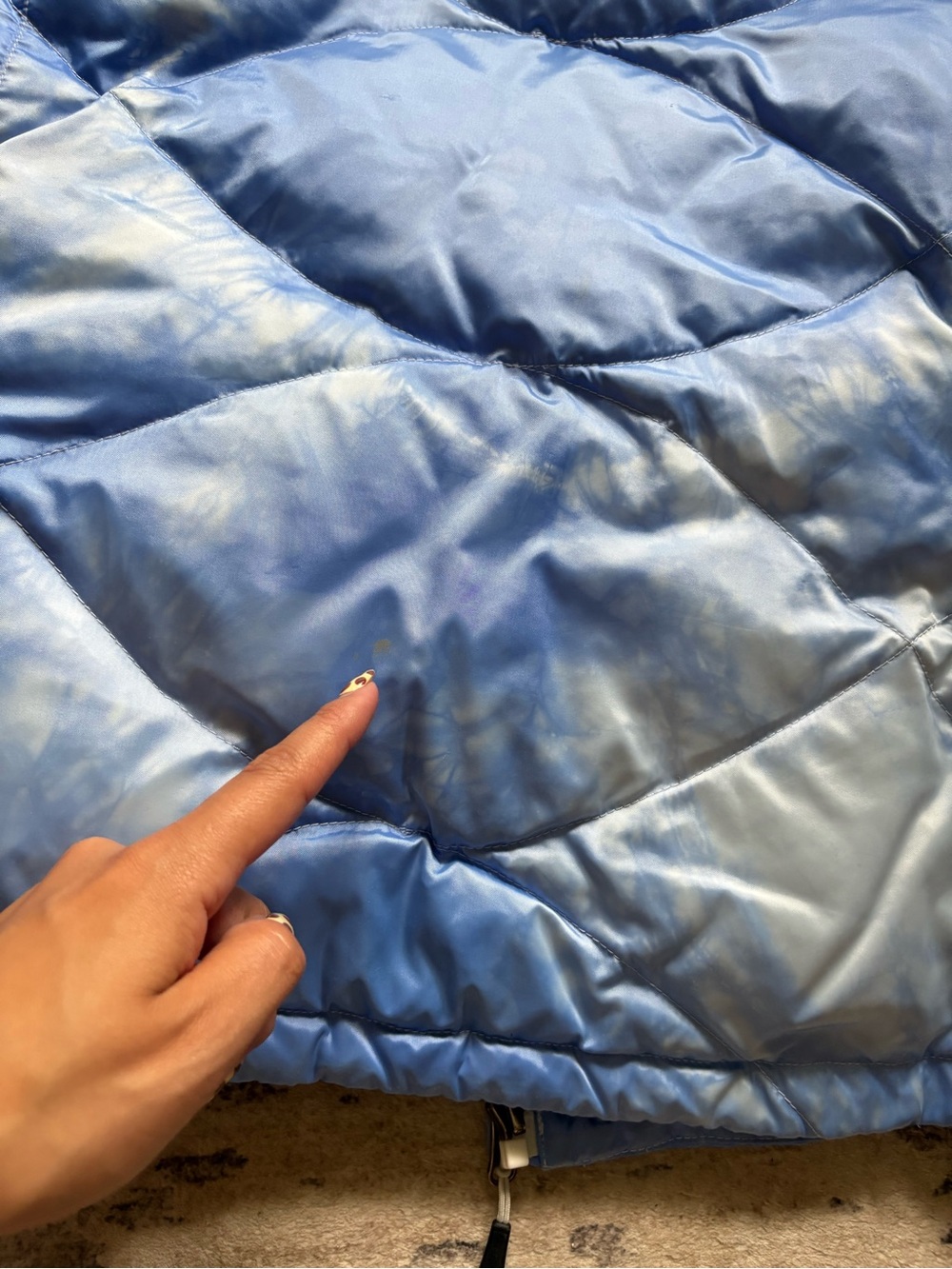 The north face 550 women’s puffer goose down coat jacket size L clouds sky blue - Picture 16 of 16